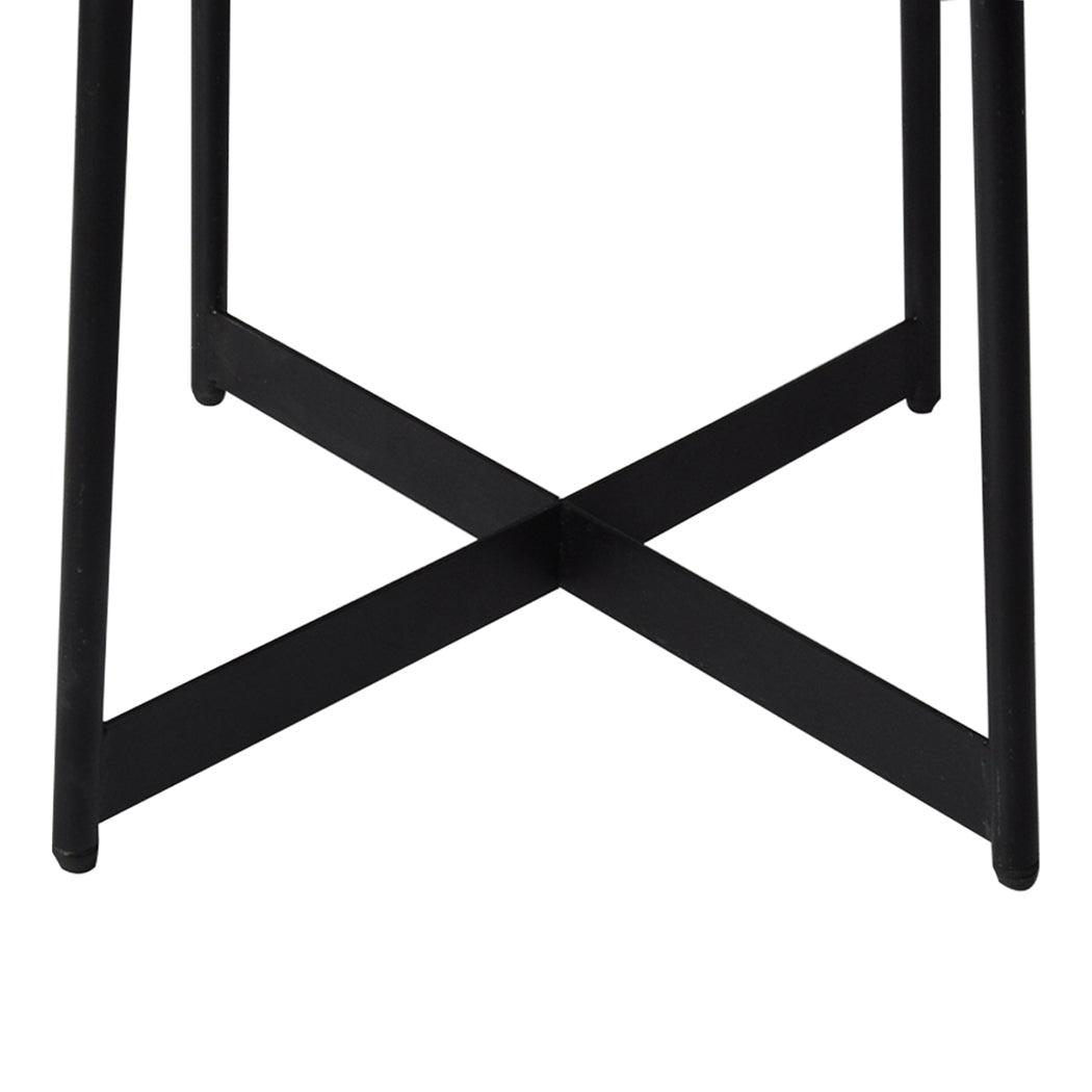 Bedside Tables Side Table Nightstand Storage Steel Legs Industrial Brown Levede