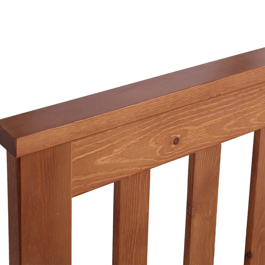 Premium Pine Wood Kids Children Bed Frame Mattress Platform Double Size Levede