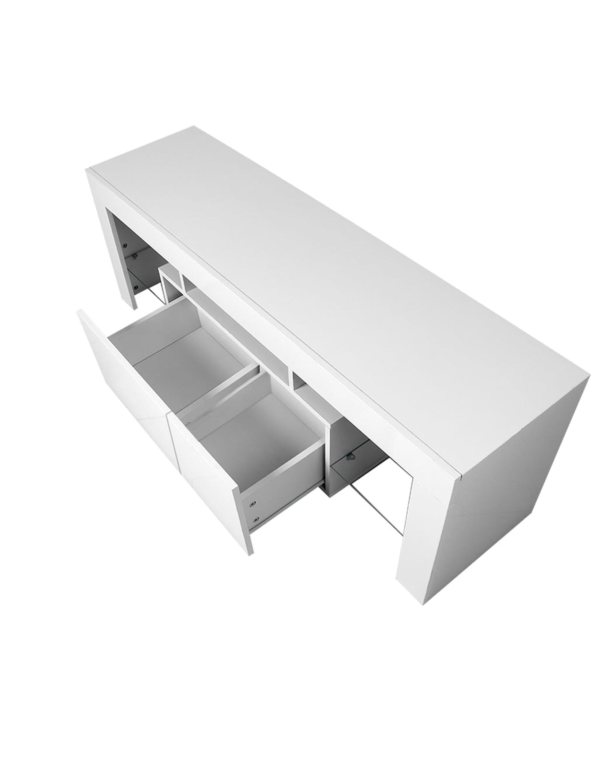 TV Cabinet Entertainment Unit Stand RGB LED Furniture Wooden Shelf 160cm Levede