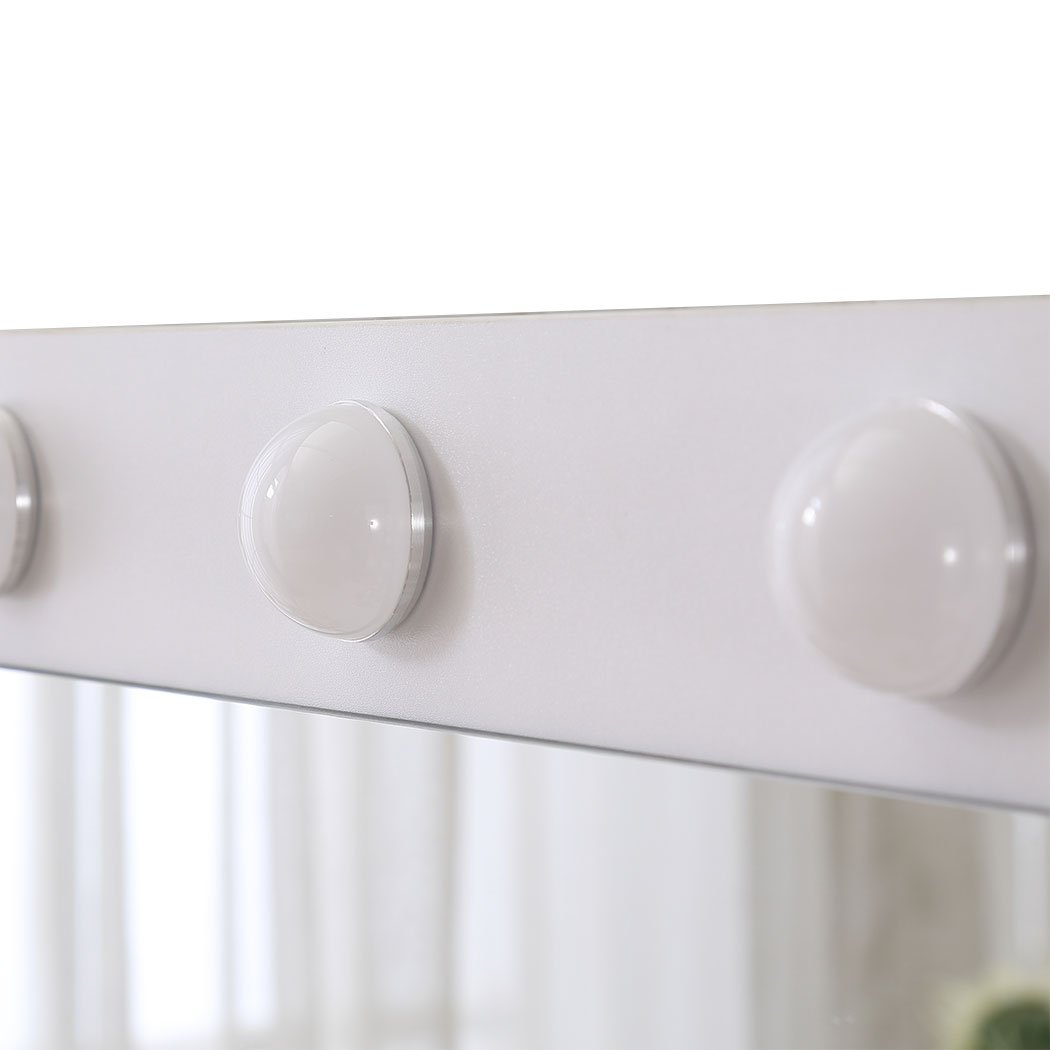 Dressing Table tool Set LED Makeup Mirror Jewellery organizer Cabinet With 12 Bulbs Type2 Levede