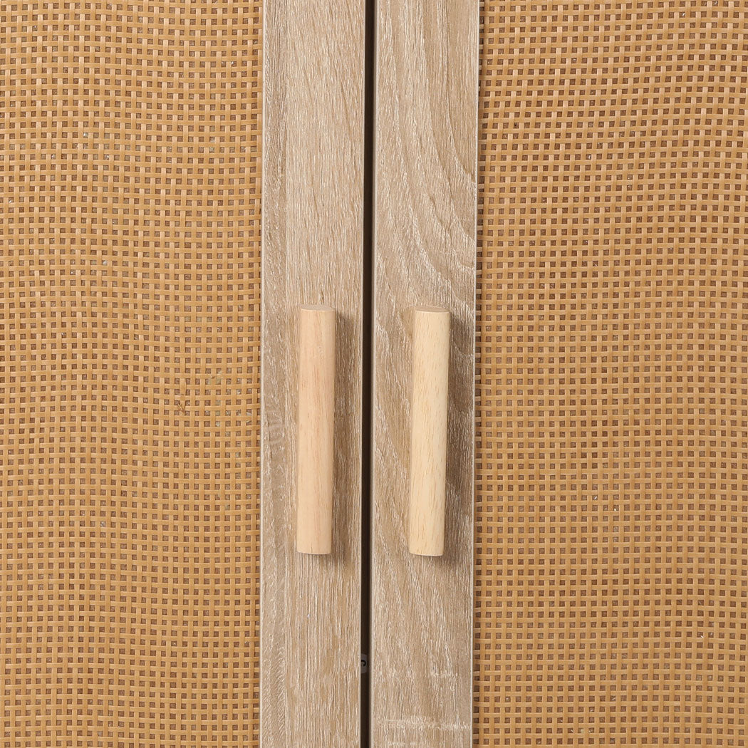 Storage Cabinet Rattan Dresser Chest of Drawers Tallboy Wooden Cabinet Levede