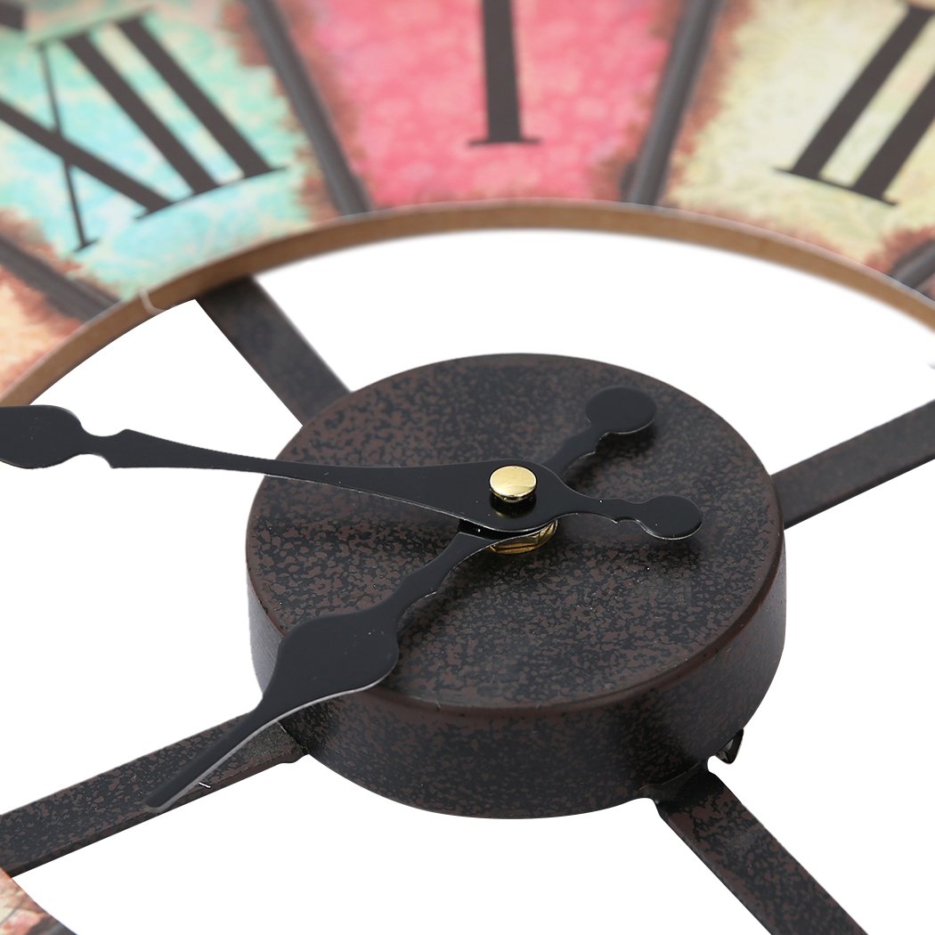 Vintage Chic Wooden Shabby Large Wall Clock Art Round Oversized Digital French Big Bedding Australia