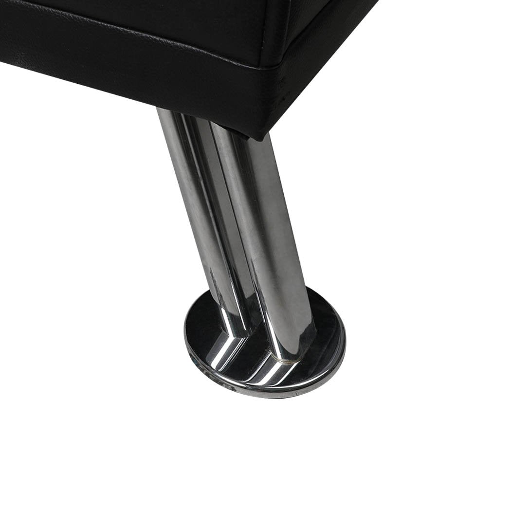 Adjustable Sofa Bed Lounge Futon Couch Leather Beds 3 Seater Cup Holder Recliner Black Big Bedding Australia