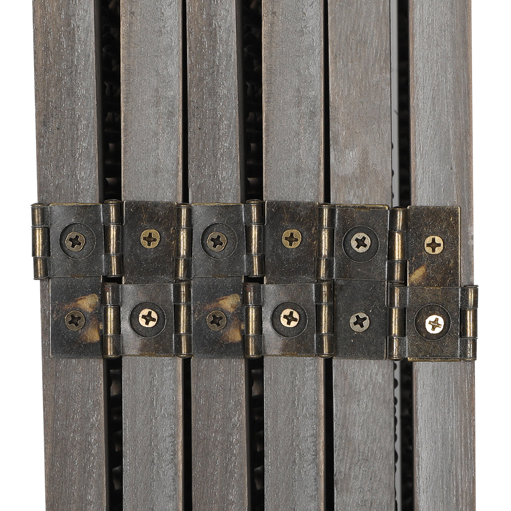 6 Panels Room Divider Screen Privacy Rattan Timber Fold Woven Grey Big Bedding Australia