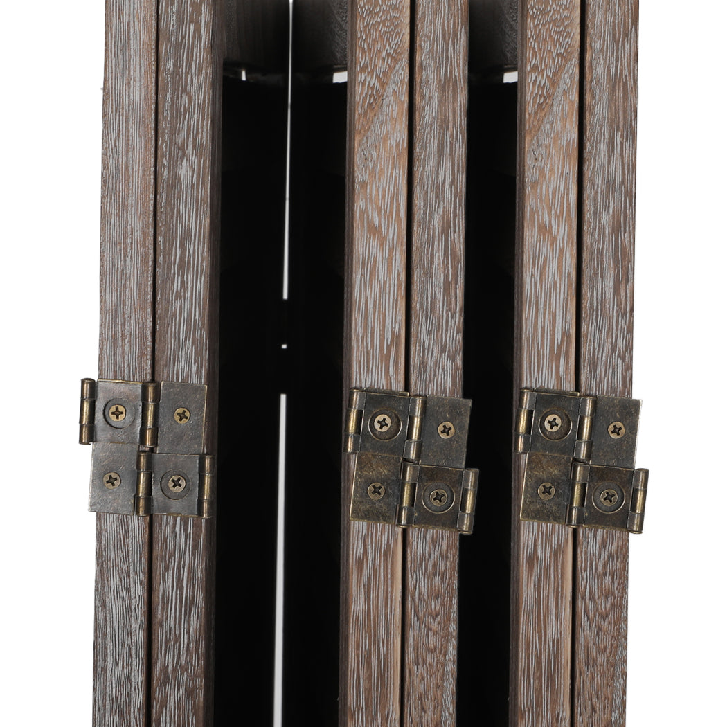 6 Panel Room Divider Folding Screen Privacy Dividers Stand Wood Brown Big Bedding Australia