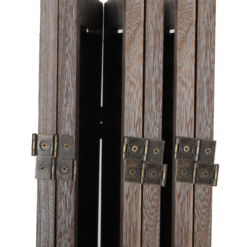 6 Panel Room Divider Folding Screen Privacy Dividers Stand Wood Brown Big Bedding Australia