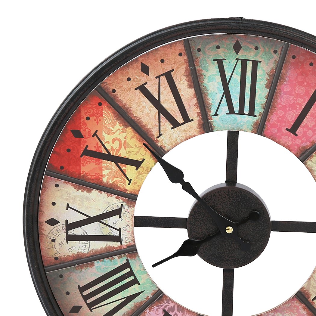 Vintage Chic Wooden Shabby Large Wall Clock Art Round Oversized Digital French Big Bedding Australia