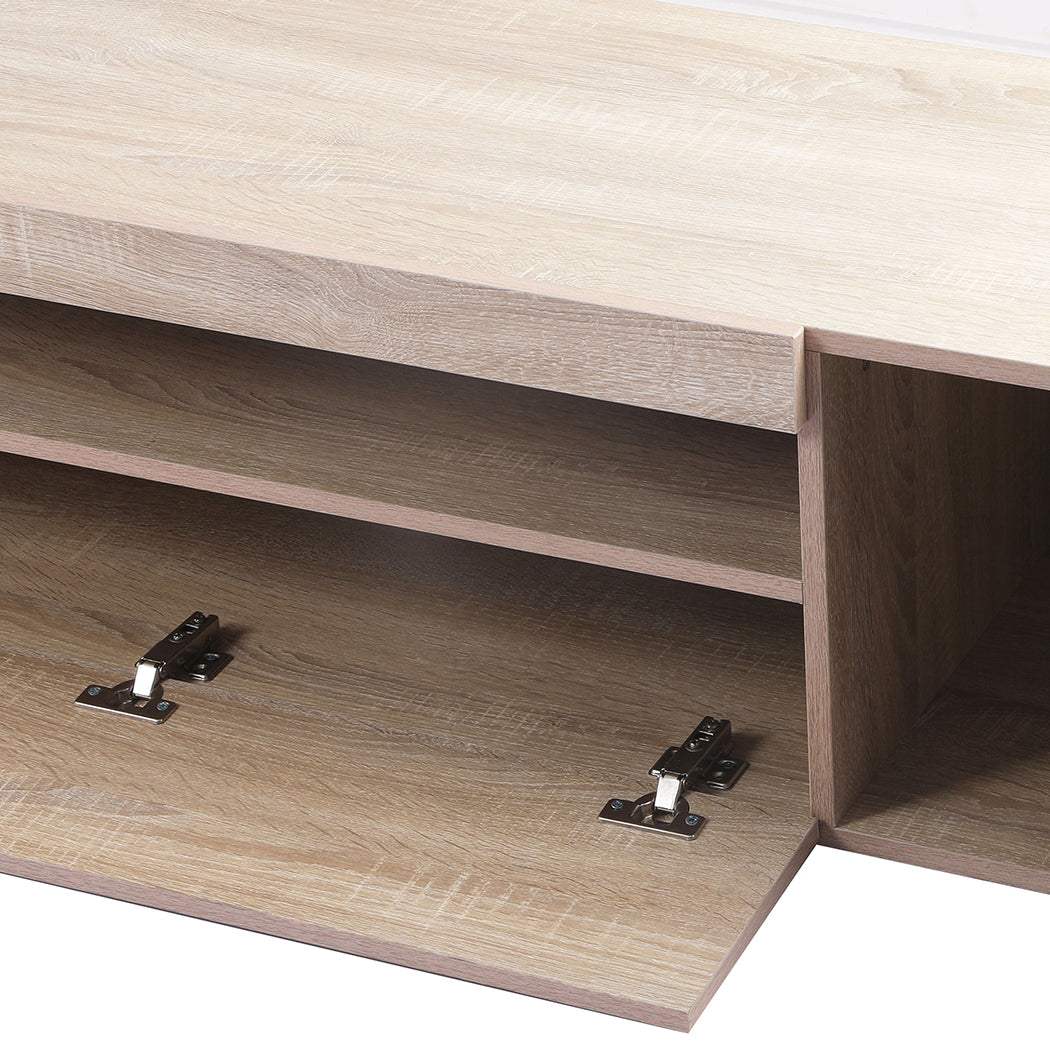 TV Cabinet Entertainment Unit Stand RGB LED Furniture Wooden Shelf 200cm Levede