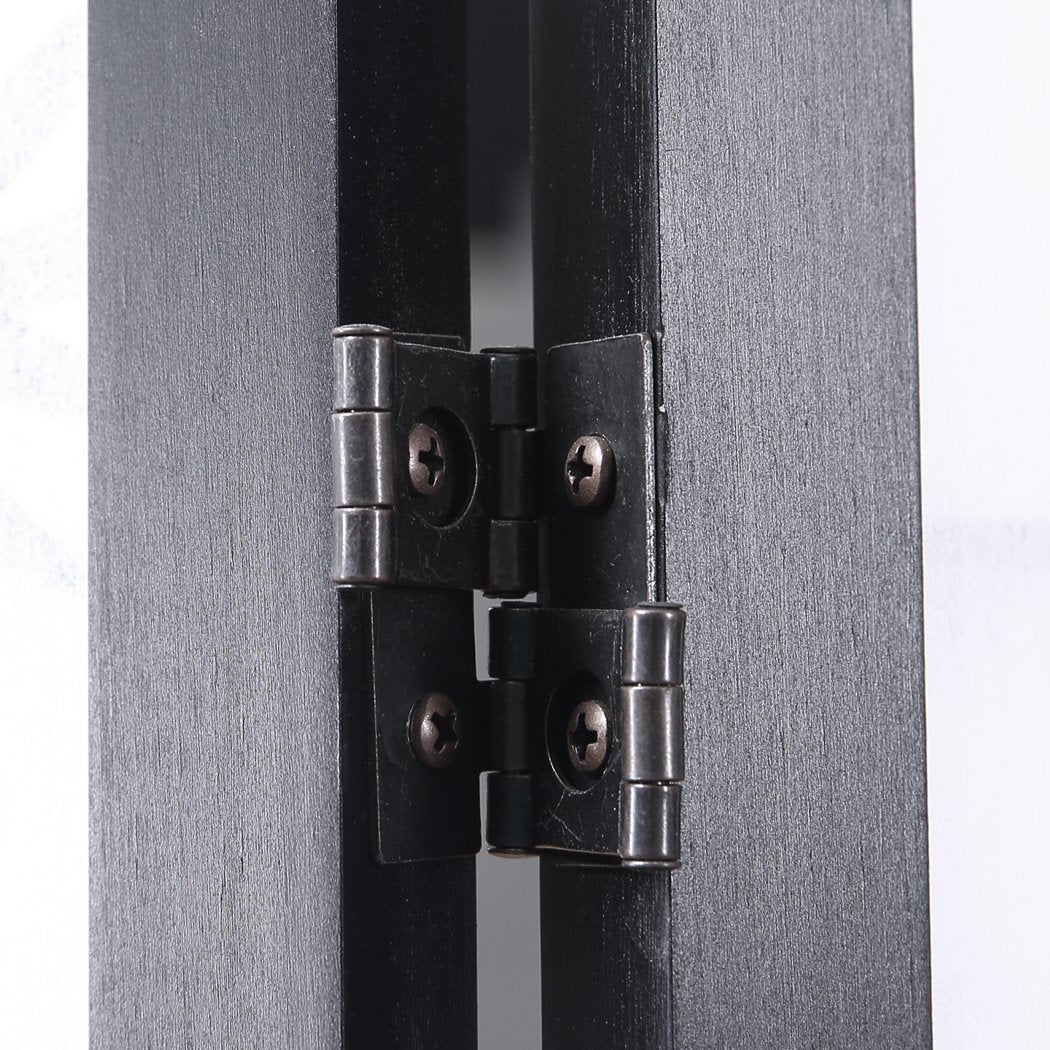 4 Panel Room Divider Screen Door Stand Privacy Fringe Wood Fold Bamboo Levede