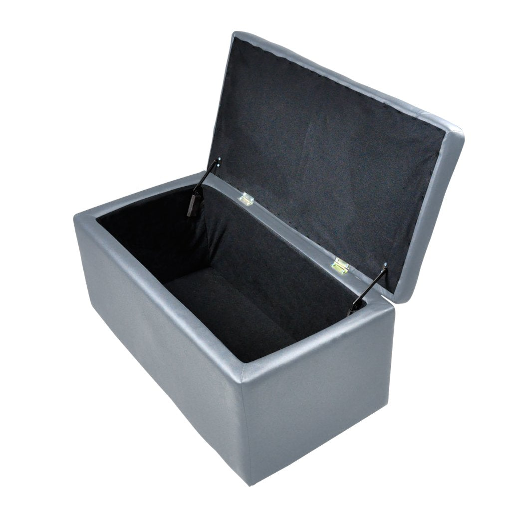 Blanket Box Storage Ottoman PU Leather Fabric Chest Toy Clothes Foot Stool Bed Big Bedding Australia