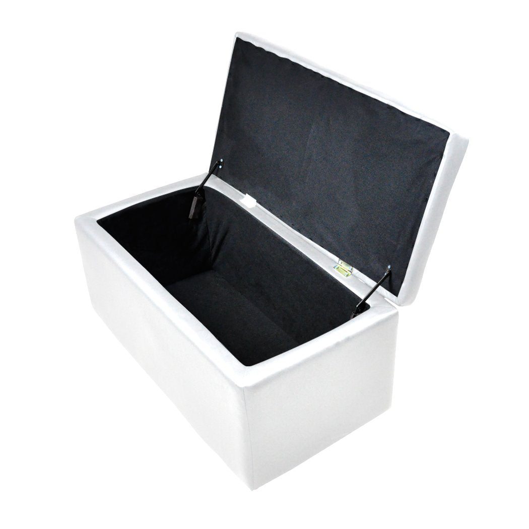 Blanket Box Storage Ottoman PU Leather Fabric Chest Toy Clothes Foot Stool Bed Big Bedding Australia