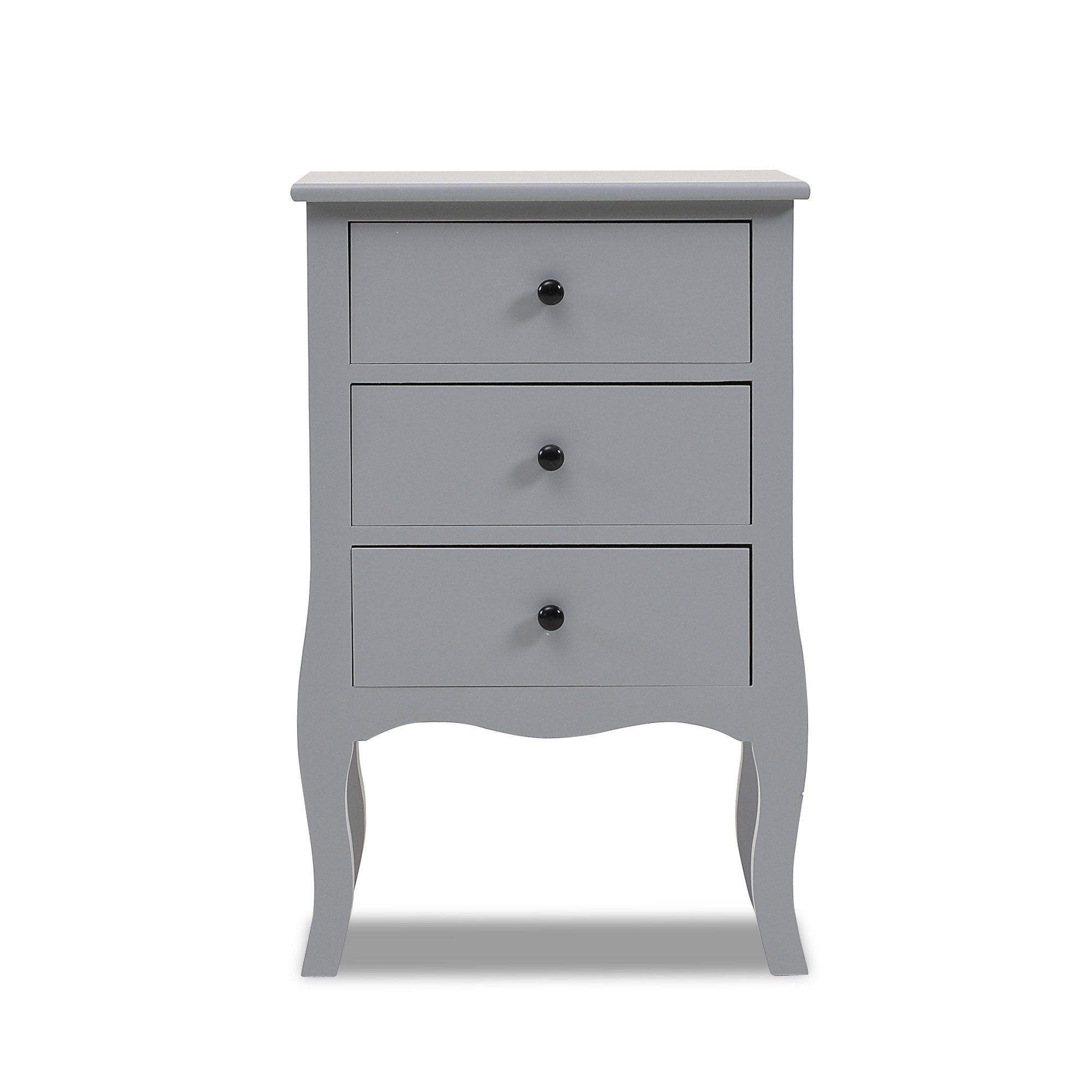 Bedside Tables Chest of 3 Drawer Storage Cabinet Bedroom Furniture Levede