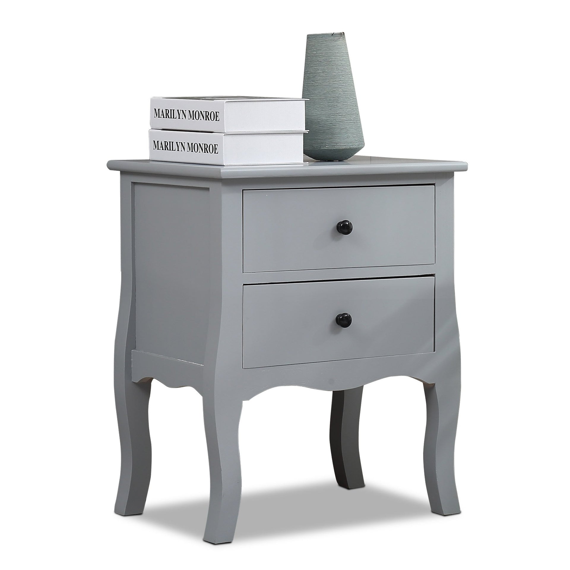 Bedside Tables Chest of 2 Drawer Storage Cabinet Bedroom Furniture Levede