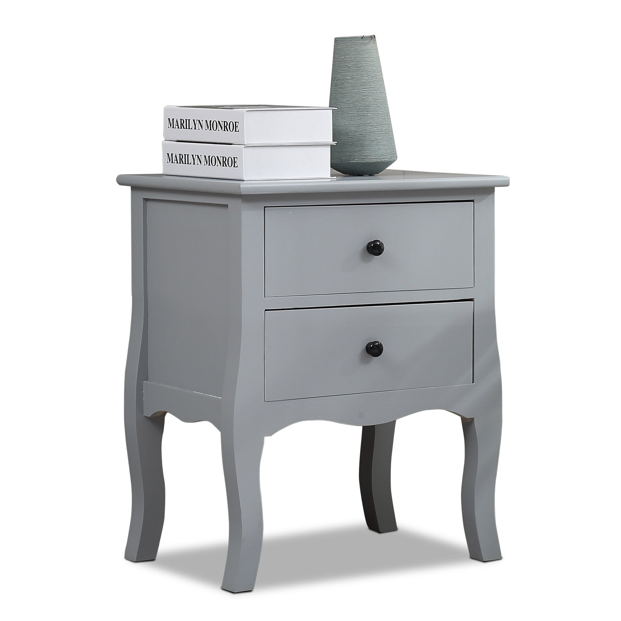 Bedside Tables Chest of 2 Drawer Storage Cabinet Bedroom Furniture Levede