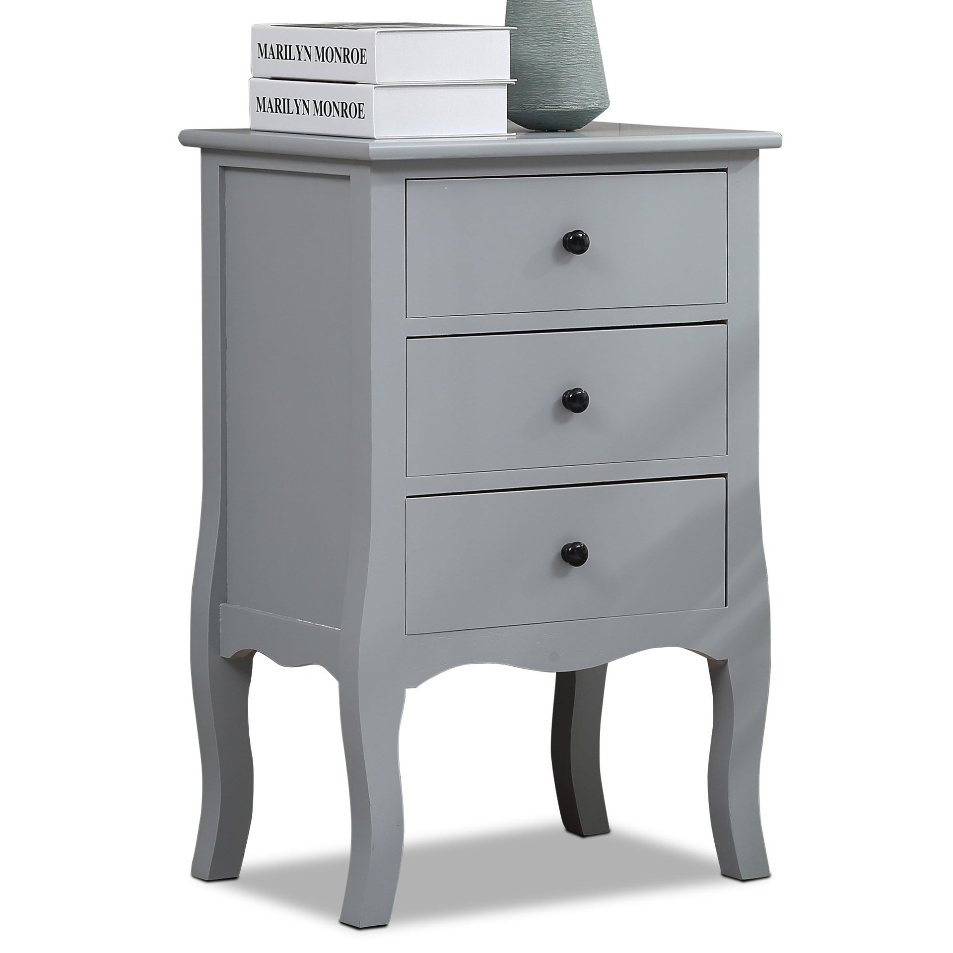 Bedside Tables Chest of 3 Drawer Storage Cabinet Bedroom Furniture Levede