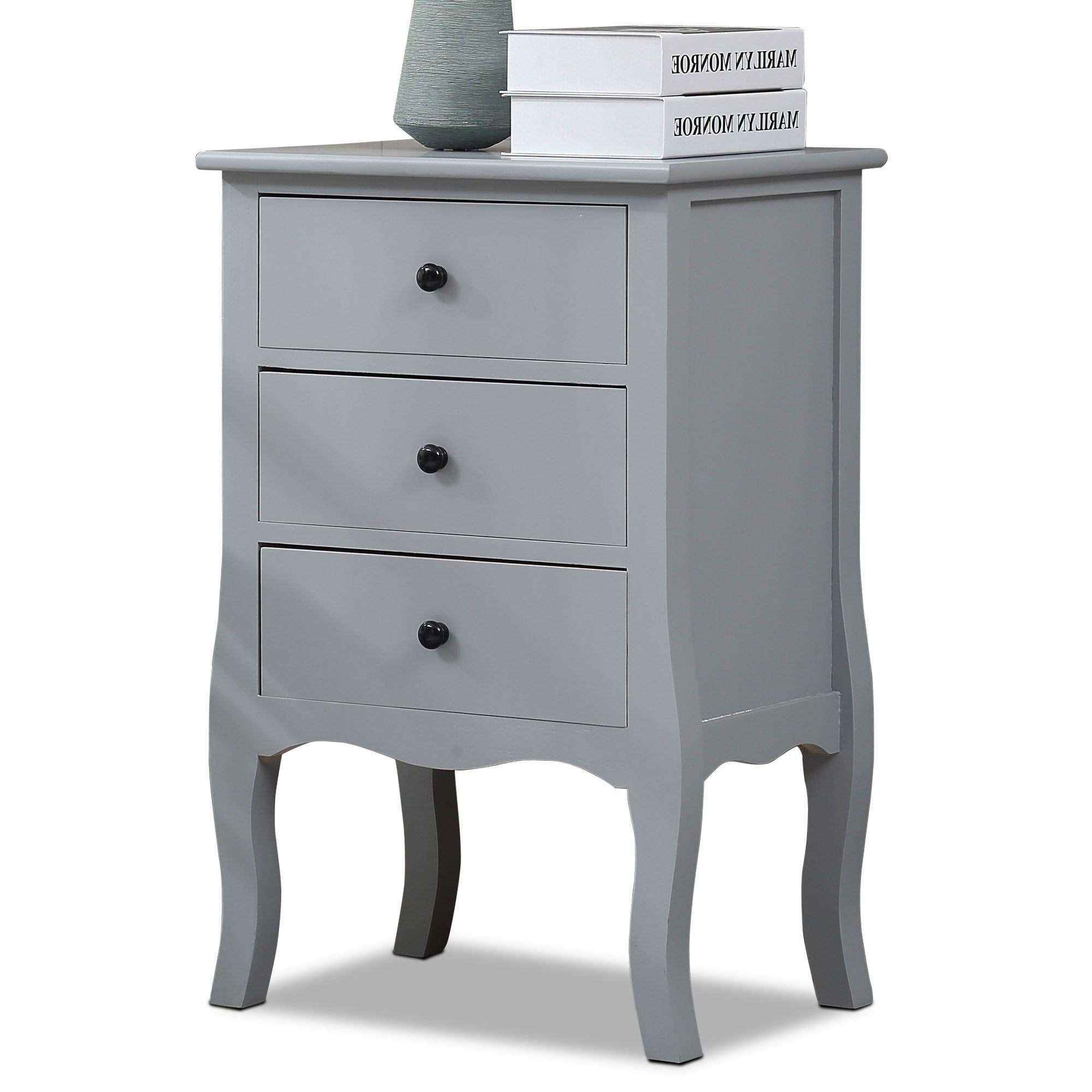 Bedside Tables Chest of 3 Drawer Storage Cabinet Bedroom Furniture Levede