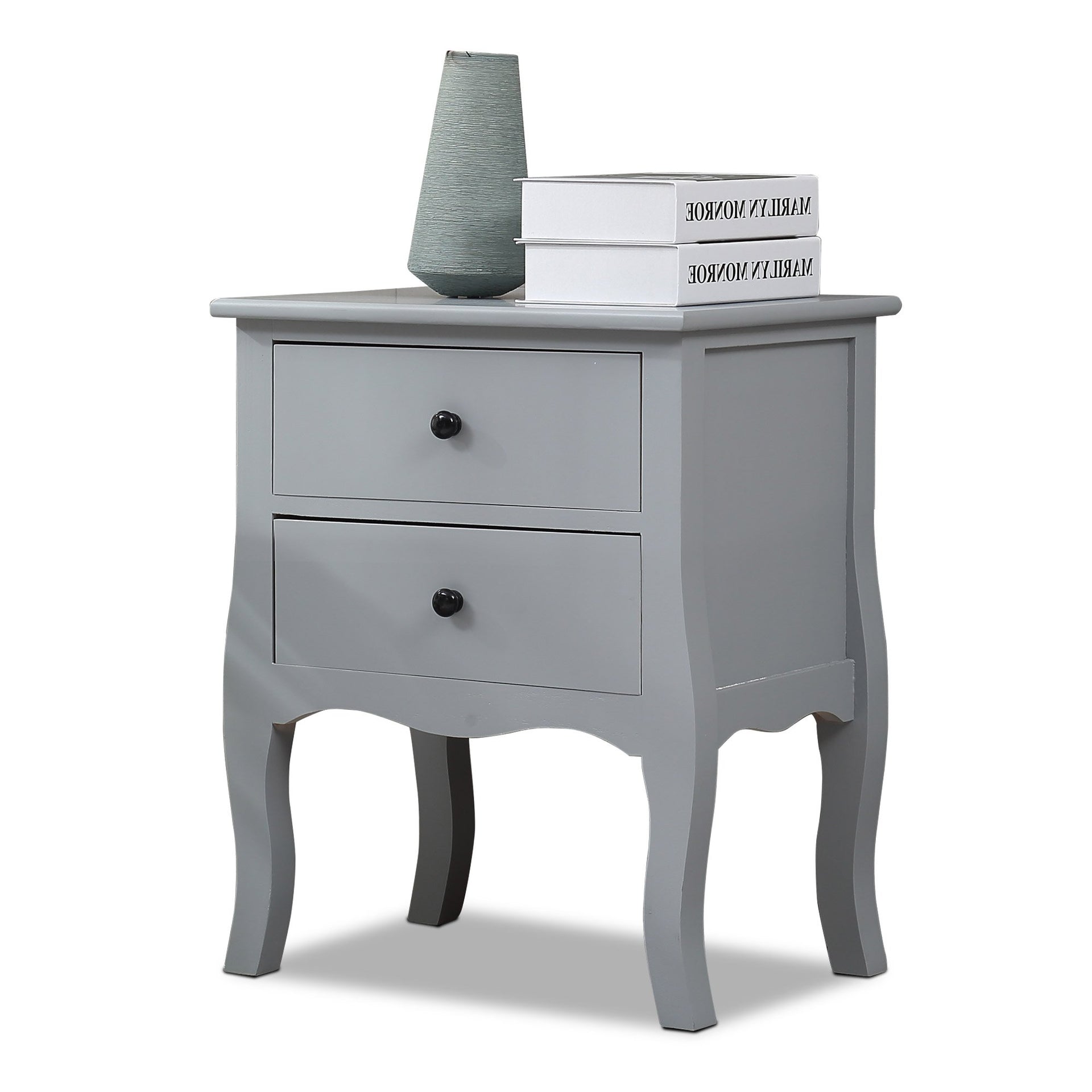 Bedside Tables Chest of 2 Drawer Storage Cabinet Bedroom Furniture Levede