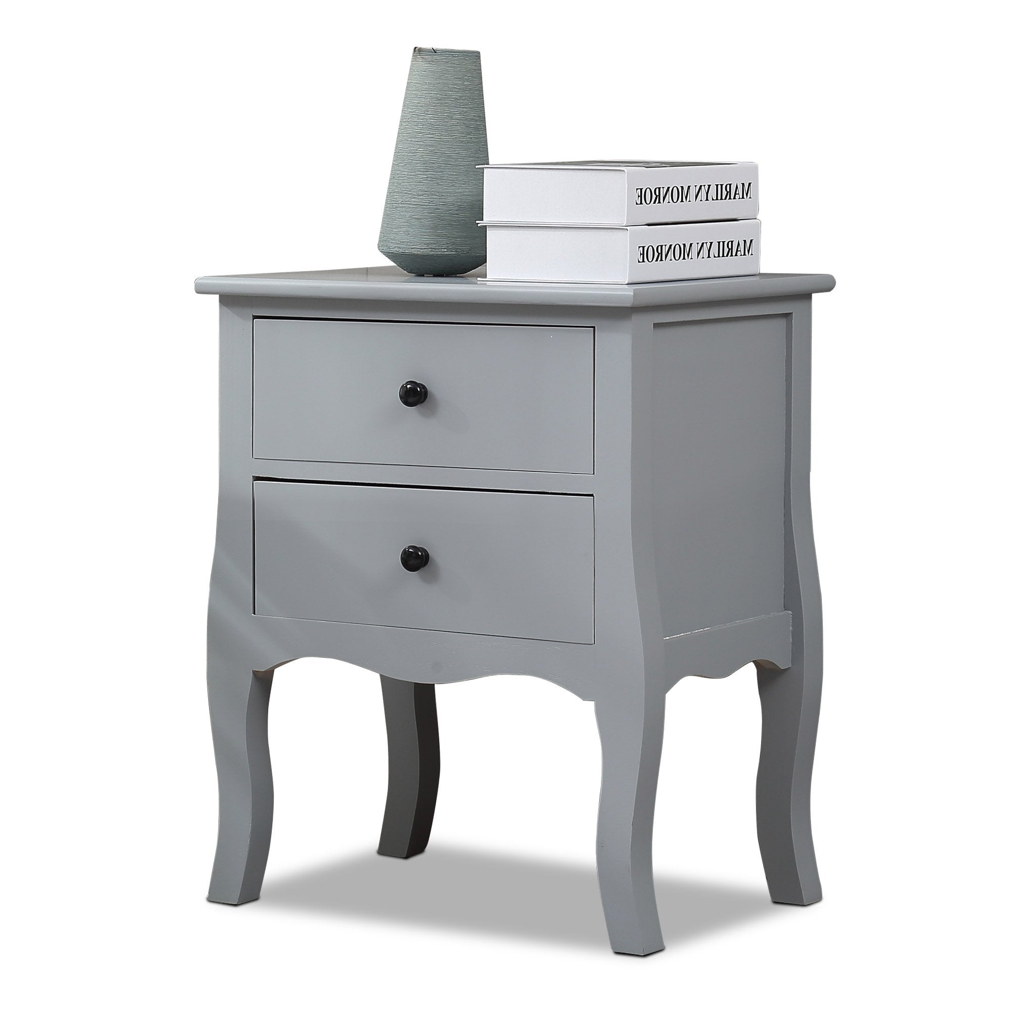 Bedside Tables Chest of 2 Drawer Storage Cabinet Bedroom Furniture Levede