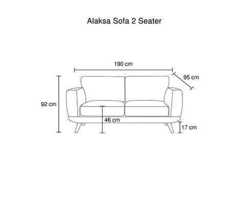 Modern Stylish Brown Alaska Sofa 2 Seater Melbournians Furniture