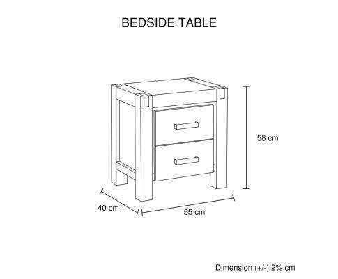Java Bedside Table Oak Melbournians Furniture