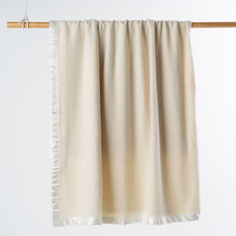 Jason Bedding Blanket Jason Bedding AUSTRALIAN WOOL BLANKET W/SATIN TRIM EDGE 500gsm - Natural
