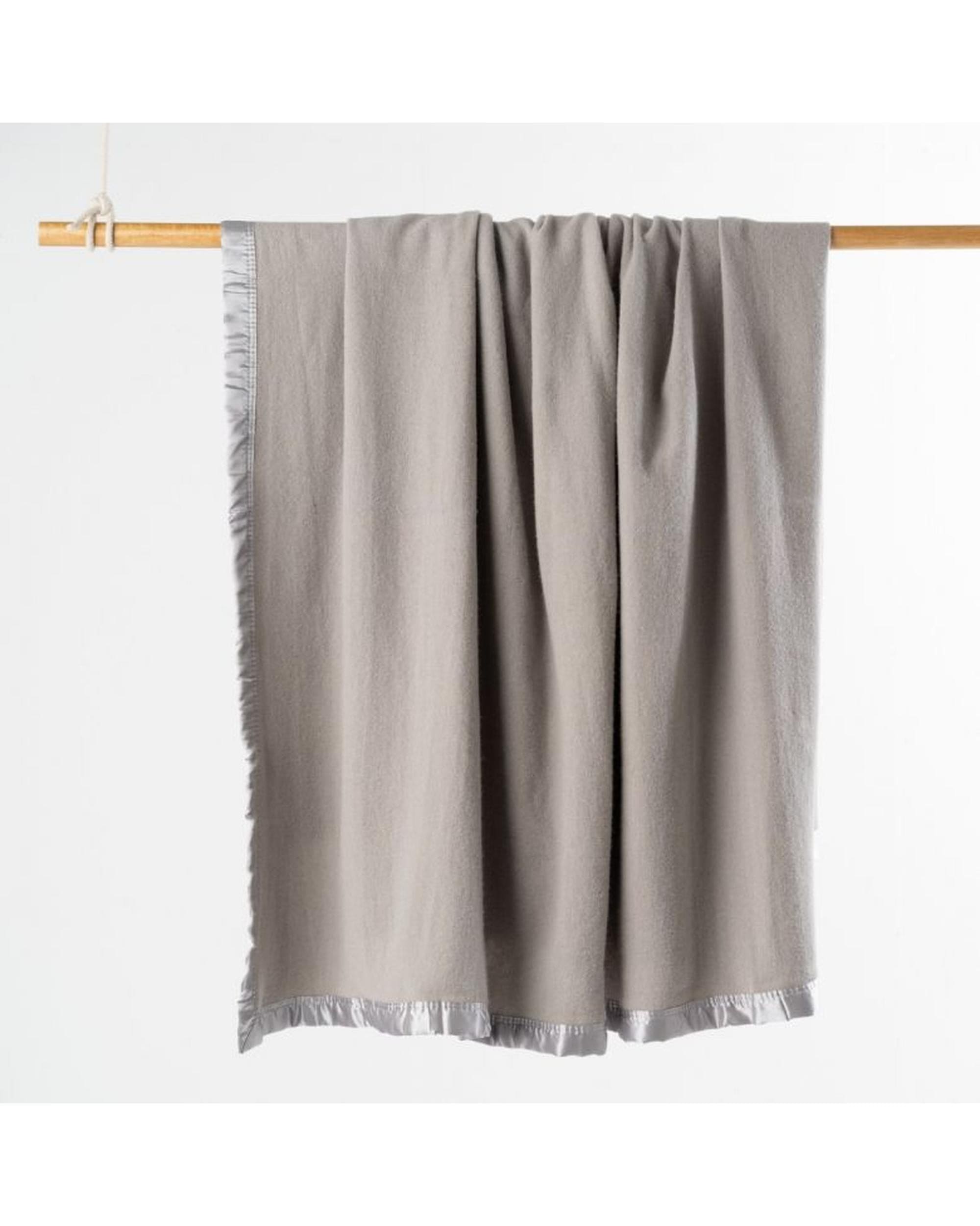 Jason Bedding Blanket Jason Bedding AUSTRALIAN WOOL BLANKET W/SATIN TRIM EDGE 500gsm - Silver