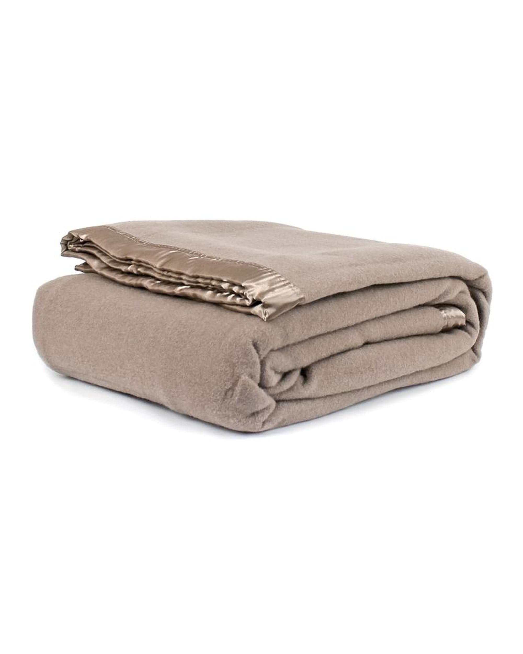 Jason Bedding Blanket Jason Bedding AUSTRALIAN WOOL BLANKET W/SATIN TRIM EDGE 500gsm - Taupe