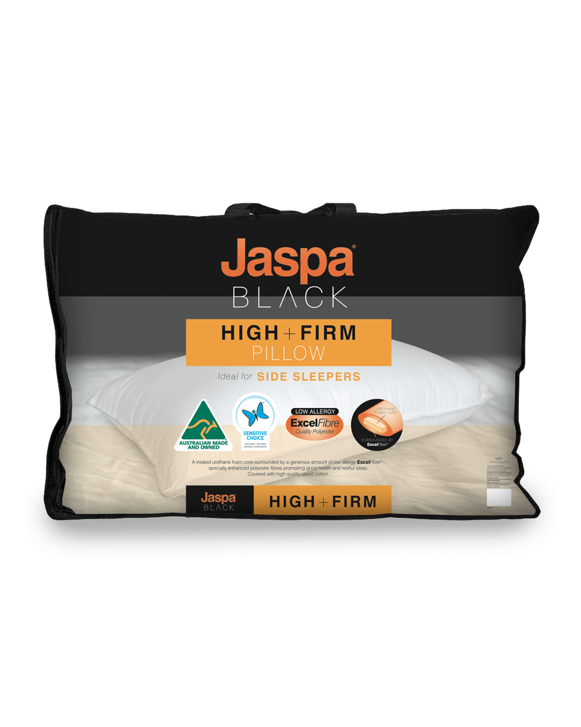Jaspa Black Pillows/Cushions Jaspa Black High & Firm Pillow