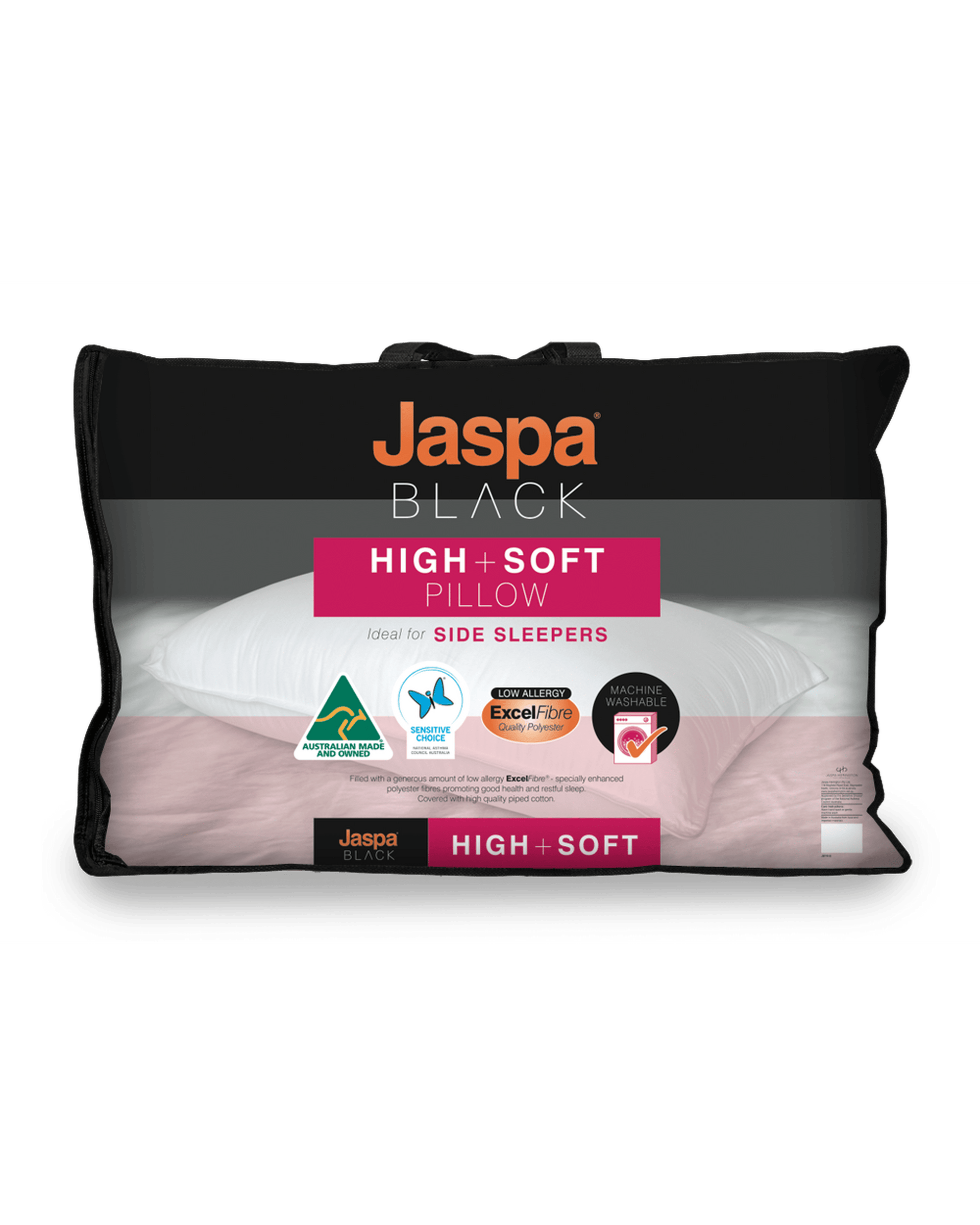 Jaspa Black Pillows/Cushions Jaspa Black High & Soft Pillow