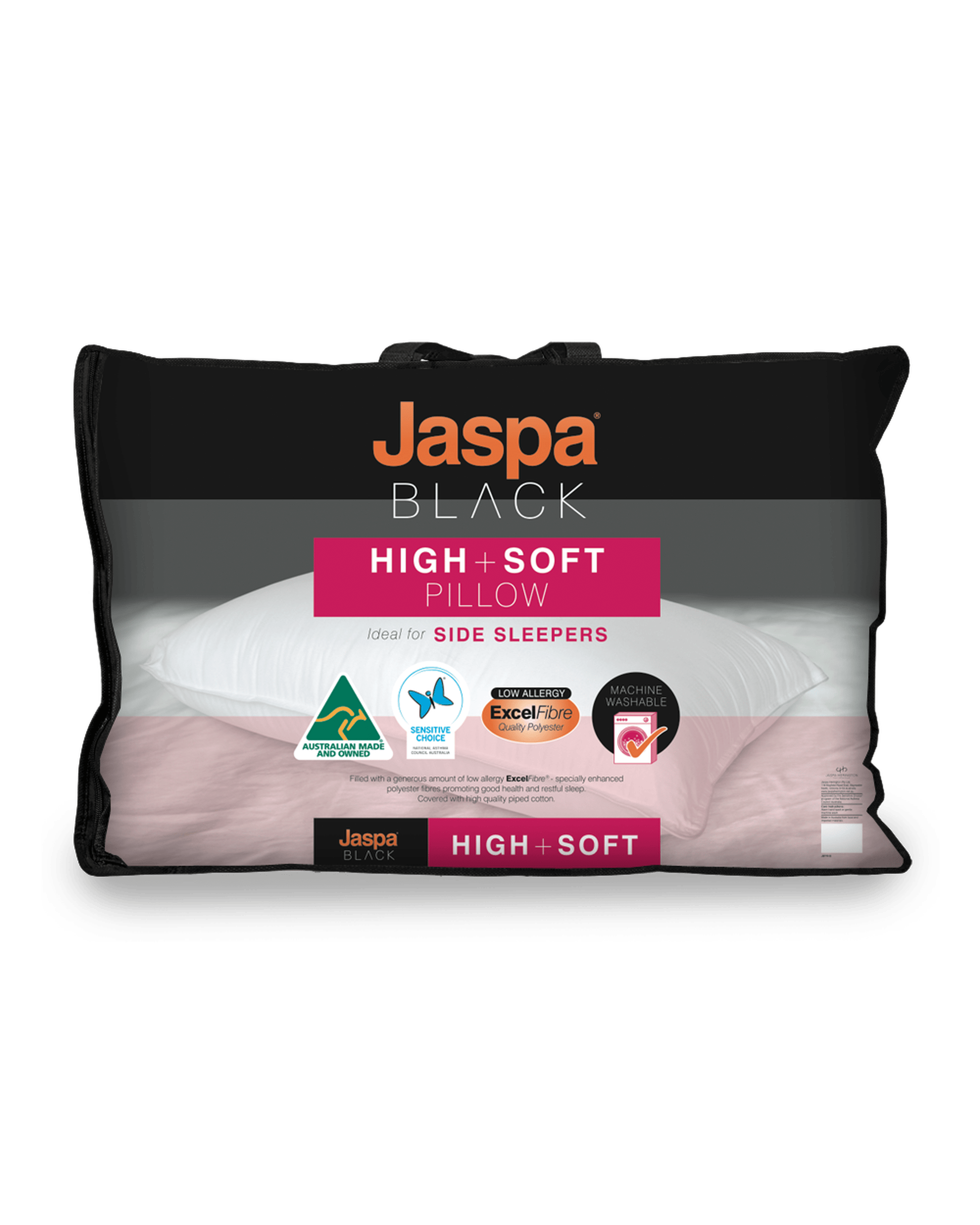 Jaspa Black Pillows/Cushions Jaspa Black High & Soft Pillow