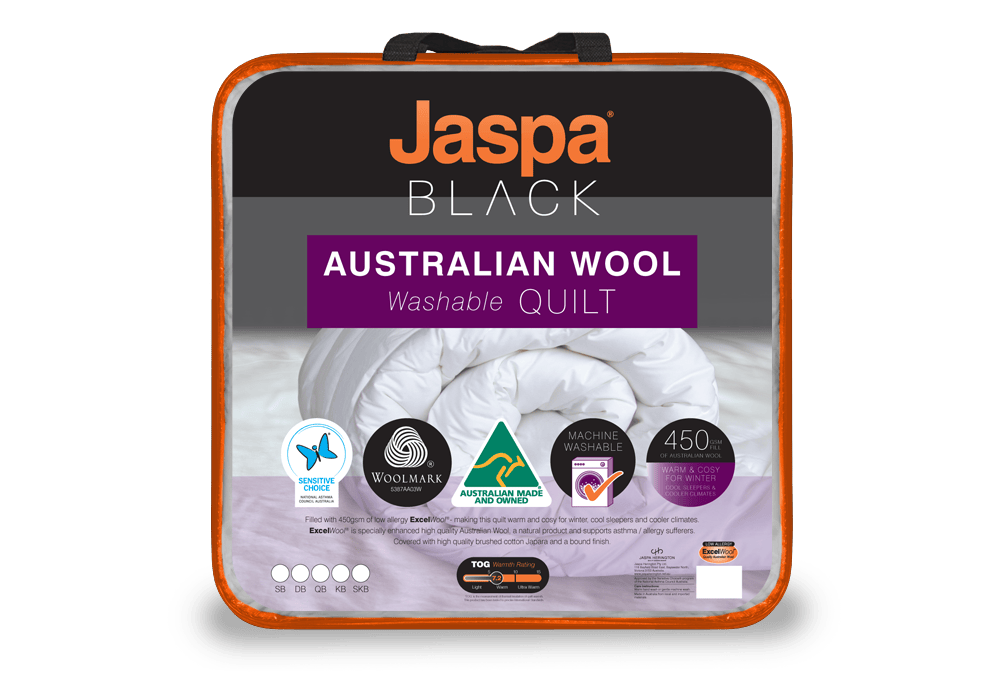 Jaspa Black Duvet/Quilt Jaspa Black Wool Machine Washable Quilt