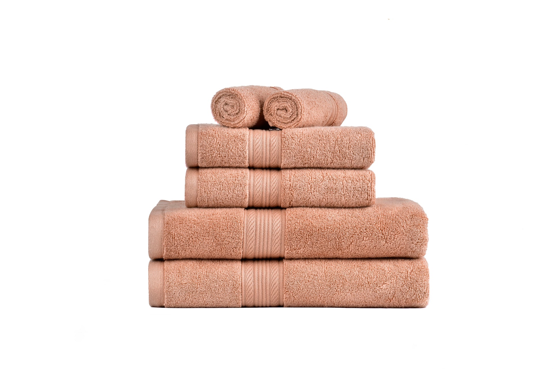 Amelia 500GSM 100% Cotton Towel Set -Zero Twist 6 Pieces -Dusty Coral Amelia