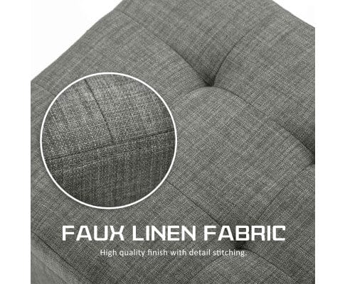La Bella Ottoman La Bella Dark Grey Storage Ottoman Stool Fabric