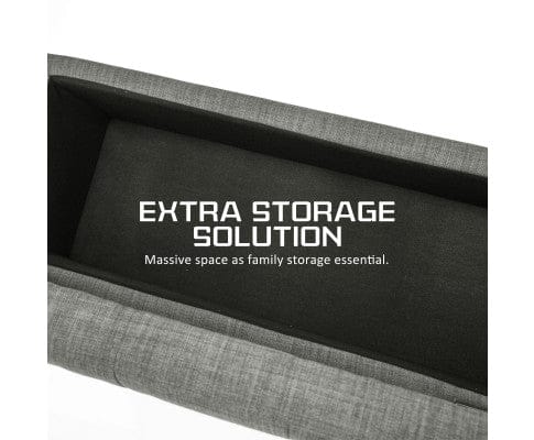 La Bella Ottoman La Bella Dark Grey Storage Ottoman Stool Fabric