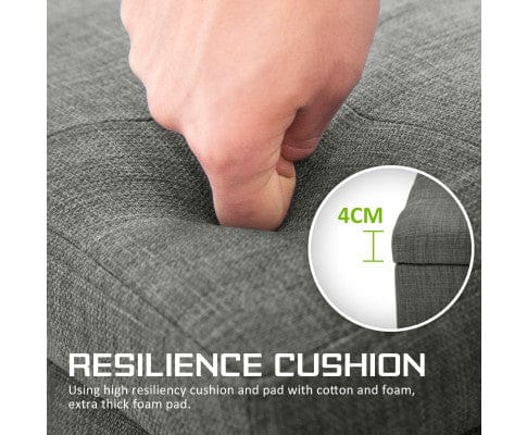 La Bella Ottoman La Bella Dark Grey Storage Ottoman Stool Fabric