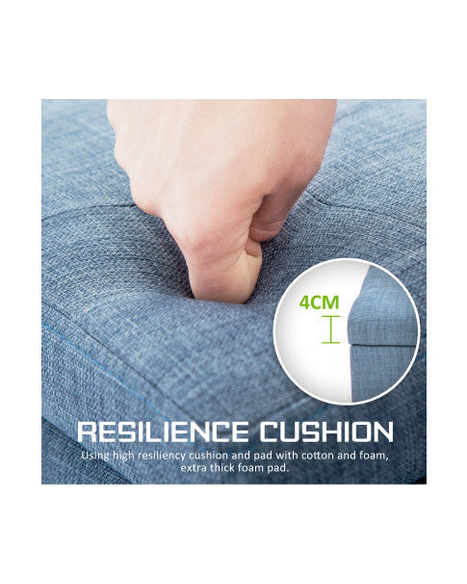 La Bella Ottoman La Bella Light Grey Blue Storage Ottoman Stool Fabric