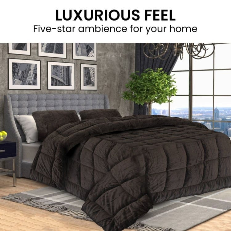 Laura Hill Comforter LAURA HILL 500GSM FAUX MINK QUILT COMFORTER DOONA