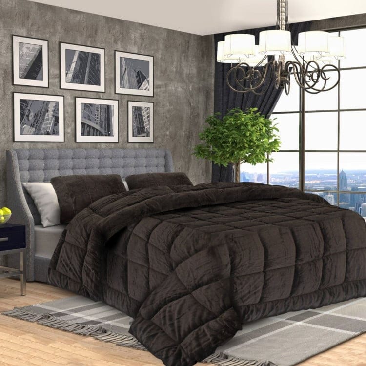 Laura Hill Comforter LAURA HILL 600GSM FAUX MINK QUILT COMFORTER DOONA