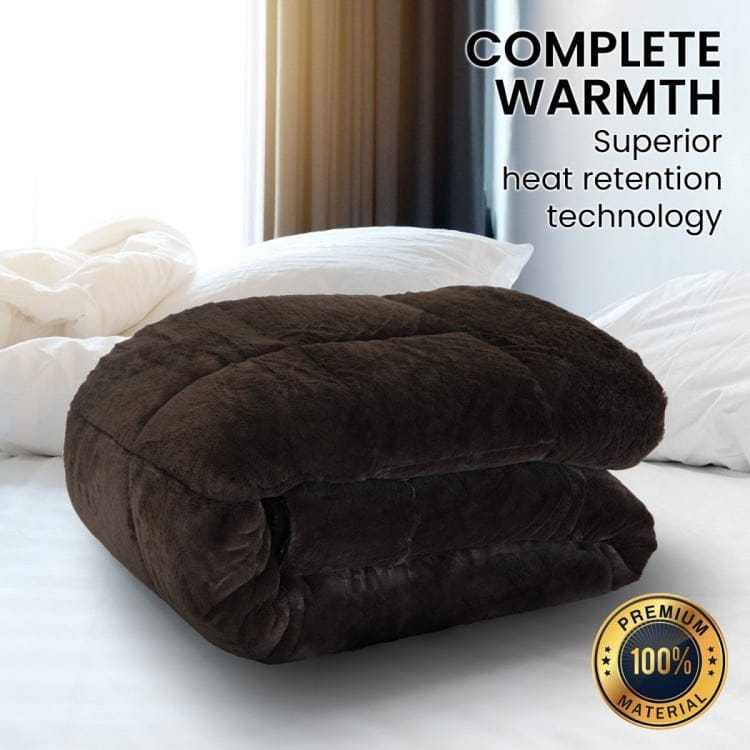 Laura Hill Comforter LAURA HILL 600GSM FAUX MINK QUILT COMFORTER DOONA