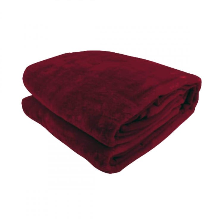 Laura Hill Blanket LAURA HILL 6600GSM LARGE DOUBLE-SIDED FAUX MINK BLANKET - WINE RED