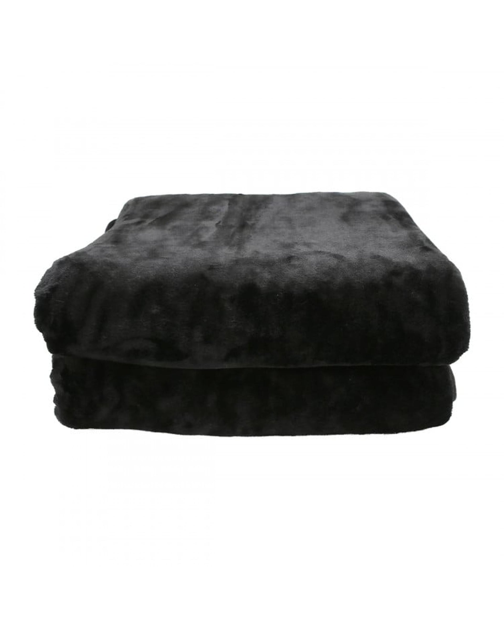 Laura Hill Blanket LAURA HILL 800GSM HEAVY DOUBLE-SIDED FAUX MINK BLANKET - BLACK