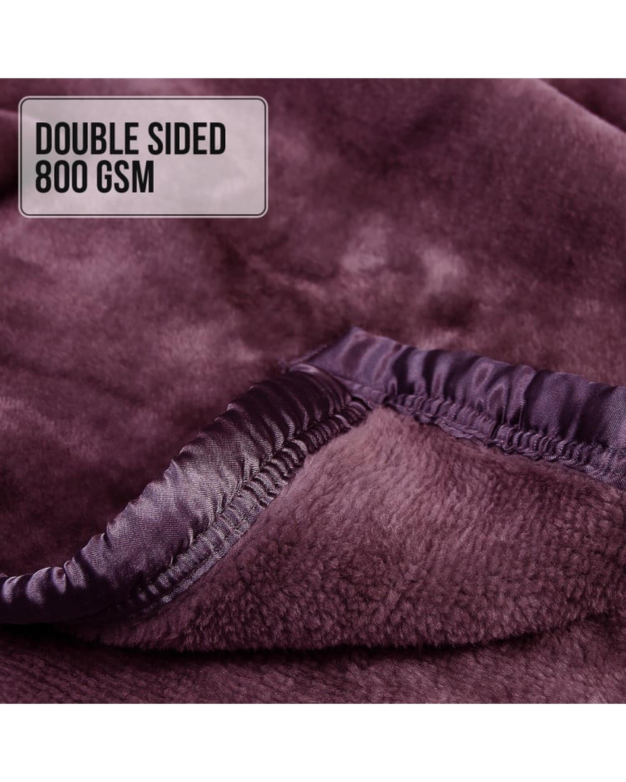 Laura Hill Blanket LAURA HILL 800GSM HEAVY DOUBLE-SIDED FAUX MINK BLANKET - PURPLE
