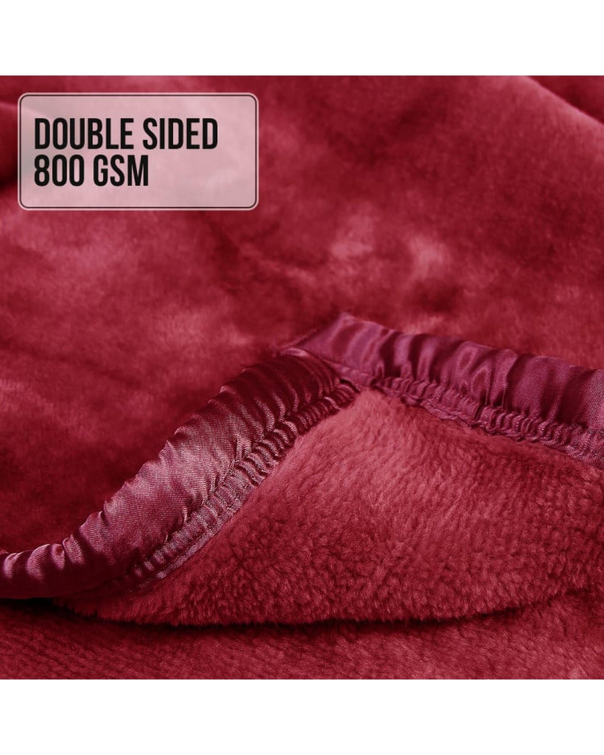 Laura Hill Blanket LAURA HILL 800GSM HEAVY DOUBLE-SIDED FAUX MINK BLANKET - RED