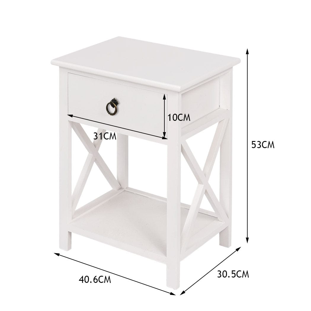 Levede Bedside Table 2x Bedside Tables Drawers Side Table Storage Cabinet Nightstand Bedroom