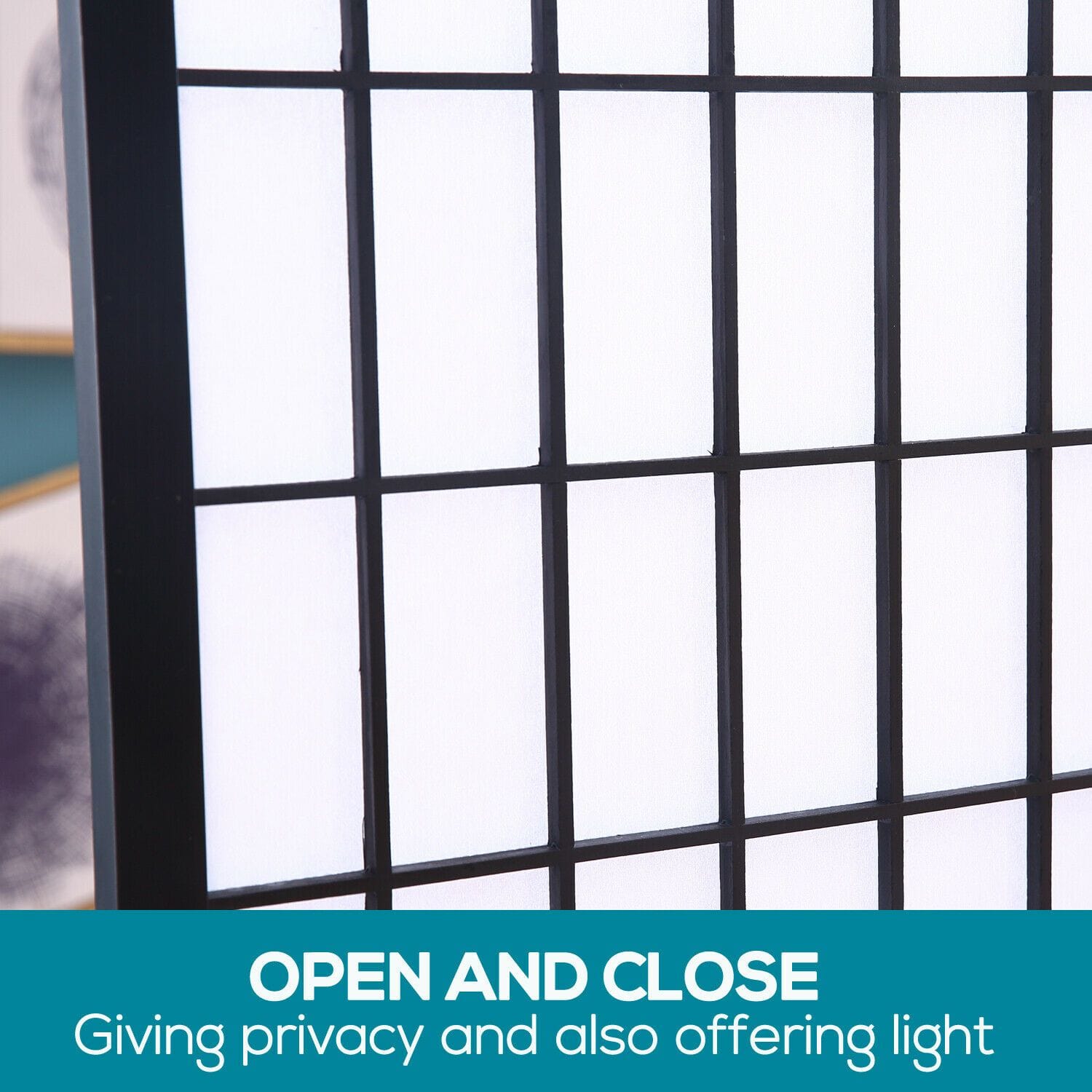 Levede Room Divider 3 Panel Free Standing Foldable  Room Divider Privacy Screen  Black Frame