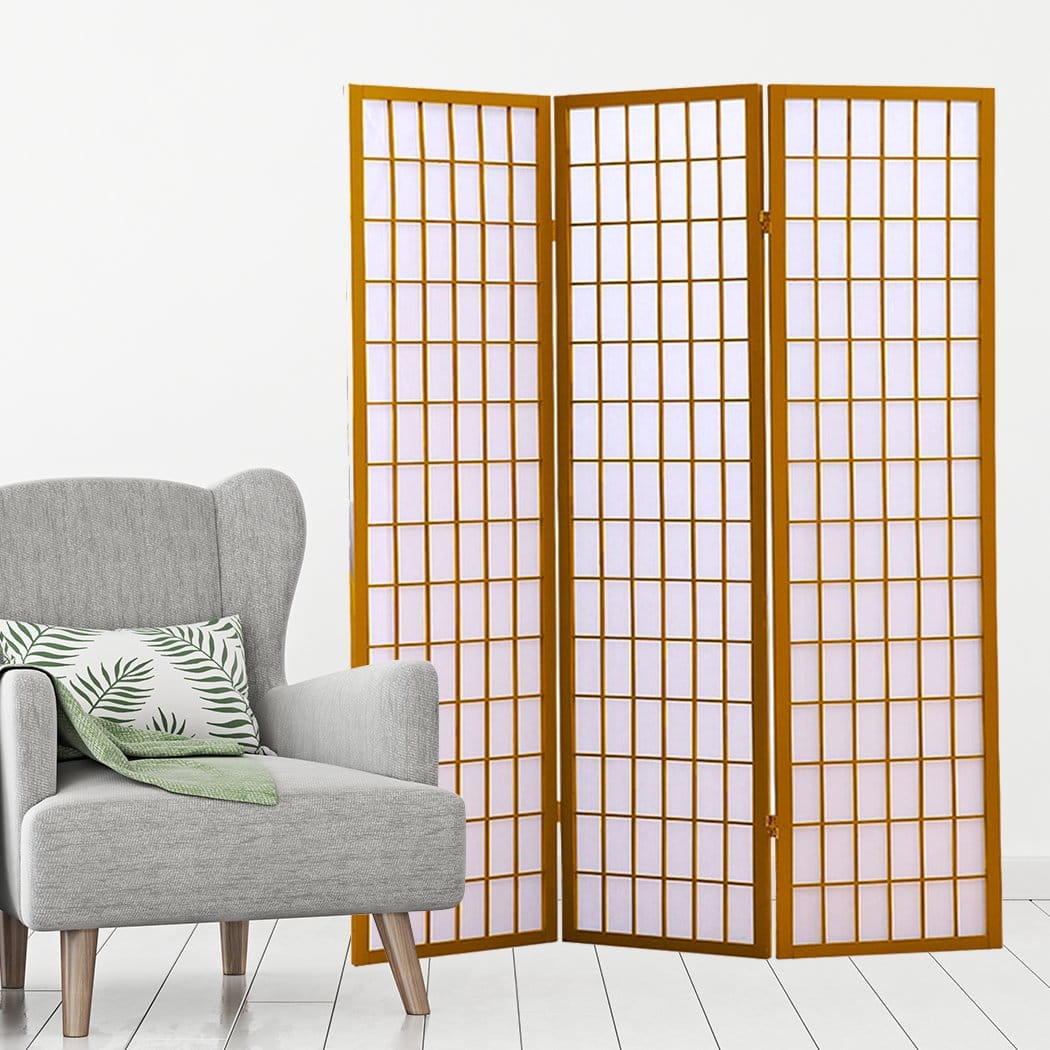 Levede Room Divider 3 Panel Free Standing Foldable  Room Divider Privacy Screen  Wood Frame
