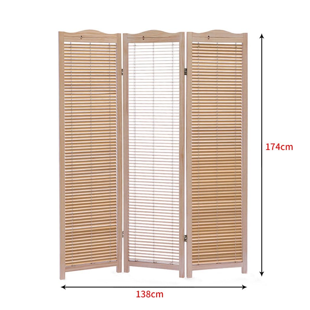 Levede Room Divider 3 Panel Free Standing Foldable  Room Divider Privacy Screen Wood Frame