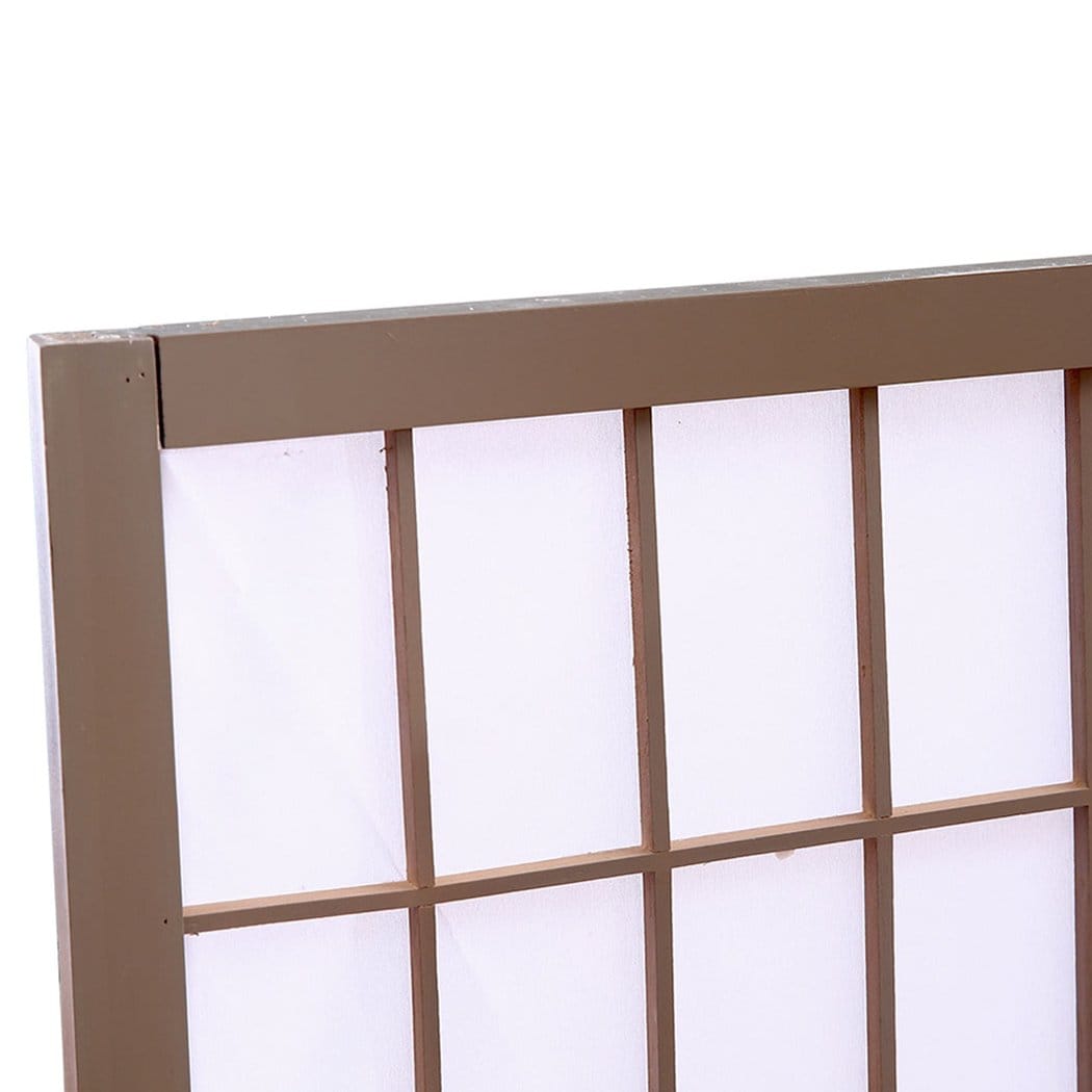 Levede Room Divider 3 Panel Room Divider Screen Door Stand Privacy Fringe Wood Fold Grey