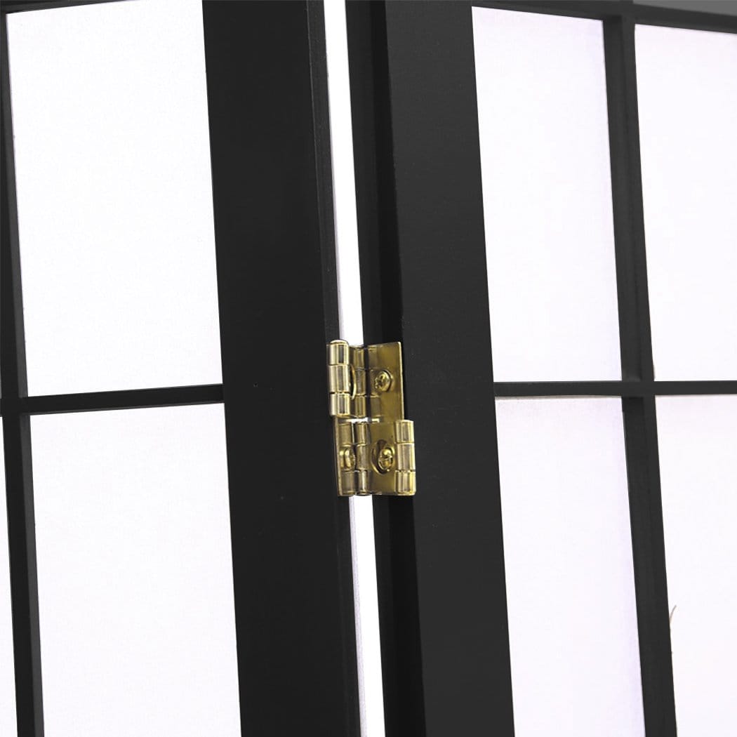 Levede Room Divider 4 Panel Free Standing Foldable  Room Divider Privacy Screen Black Frame