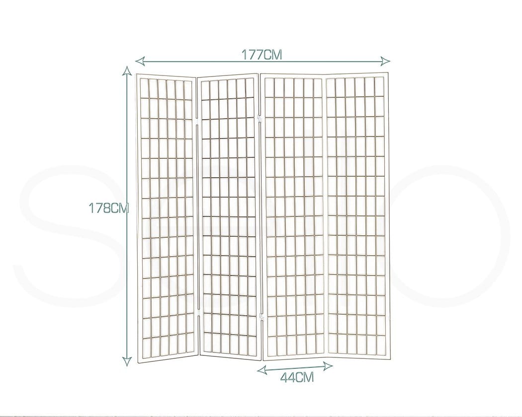 Levede Room Divider 4 Panel Free Standing Foldable  Room Divider Privacy Screen Wood Frame